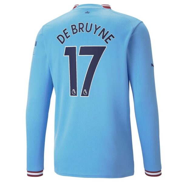 MAILLOT MANCHESTER CITY DOMICILE DE BRUYNE MANCHES LONGUES 2022-2023