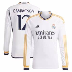 MAILLOT REAL MADRID DOMICILE CAMAVINGA MANCHES LONGUES 2023-2024