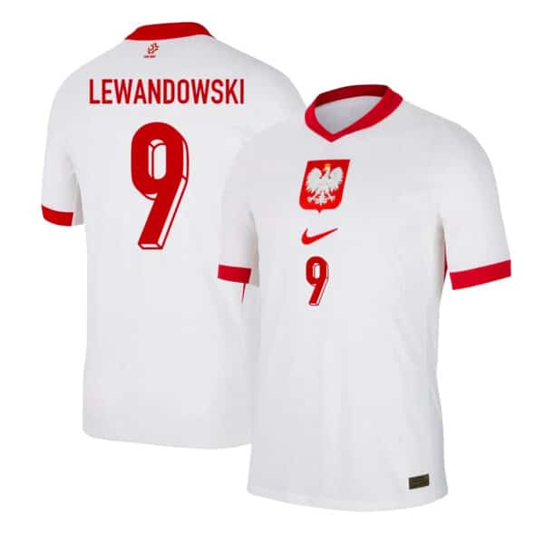 MAILLOT POLOGNE LEWANDOWSKI DOMICILE SAISON 2024-2025