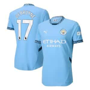 MAILLOT MANCHESTER CITY DOMICILE DE BRUYNE AUTHENTIC SAISON 2024-2025